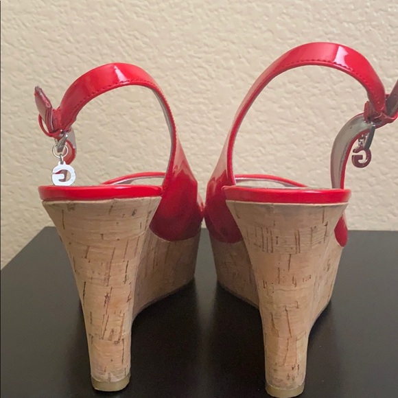 Guess - Red Patent Leather Cork Wedge - Picture 7 of 9